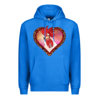 True Royal valentine's day rooster with leopard heart Premium Hoodie - RanaPortraitStore
