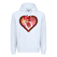 White valentine's day rooster with leopard heart Premium Hoodie - RanaPortraitStore
