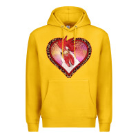 Lemon valentine's day rooster with leopard heart Premium Hoodie - RanaPortraitStore