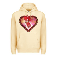 Pina Colada valentine's day rooster with leopard heart Premium Hoodie - RanaPortraitStore