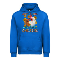 Cobalt just a girl who loves chickens Urban Hoodie - Zillion Design Studio