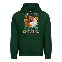 Forest Green just a girl who loves chickens Urban Hoodie - Zillion Design Studio