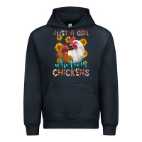 Navy just a girl who loves chickens Urban Hoodie - Zillion Design Studio