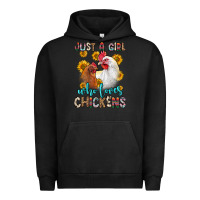 Pigment Black just a girl who loves chickens Urban Hoodie - Zillion Design Studio