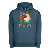 Pigment Midnight Navy just a girl who loves chickens Urban Hoodie - Zillion Design Studio