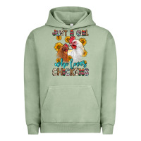 Pigment Oil Green just a girl who loves chickens Urban Hoodie - Zillion Design Studio