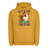 Pigment Peanut Butter just a girl who loves chickens Urban Hoodie - Zillion Design Studio