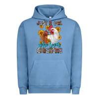 Pigment Pebble Blue just a girl who loves chickens Urban Hoodie - Zillion Design Studio