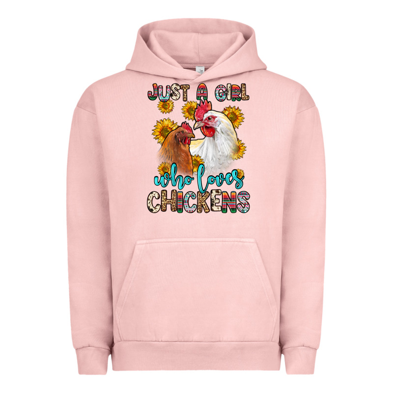 Just A Girl Who Loves Chickens Urban Hoodie by Zillion Design Studio | Teevron
