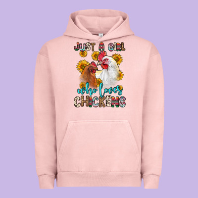 Just A Girl Who Loves Chickens Urban Hoodie Designed By Zillion Design Studio