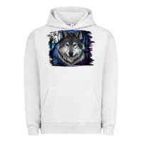 Pigment Lunar Rock wolf and full moon Urban Hoodie - RanaPortraitStore