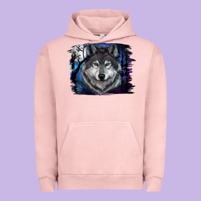 Wolf And Full Moon Urban Hoodie Designed By Ranaportraitstore