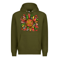 Army Green watermelon sunflower Premium Hoodie - texasbilliewilder