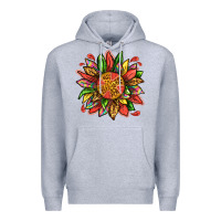 Heather Grey watermelon sunflower Premium Hoodie - texasbilliewilder