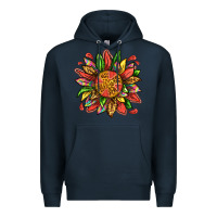 Navy watermelon sunflower Premium Hoodie - texasbilliewilder