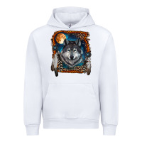 White wolf and feathers Urban Hoodie - RanaPortraitStore