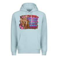 Blue Mist sorry ladies my heart belongs to mommy highland cow and calf Premium Hoodie - RanaPortraitStore