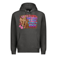 Charcoal Heather sorry ladies my heart belongs to mommy highland cow and calf Premium Hoodie - RanaPortraitStore