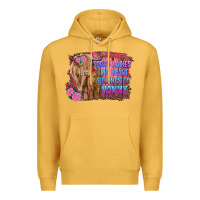 Mustard sorry ladies my heart belongs to mommy highland cow and calf Premium Hoodie - RanaPortraitStore
