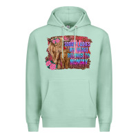 Seafoam sorry ladies my heart belongs to mommy highland cow and calf Premium Hoodie - RanaPortraitStore