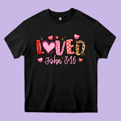 Loved John 3 16 Heavy Core Tee Designed By Lillyallendesigns