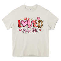 Cream loved john 3 16 Heavy Core Tee - LillyAllenDesigns