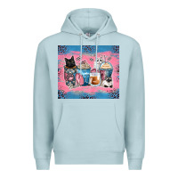 Cat Coffee Cups Premium Hoodie | Teevron