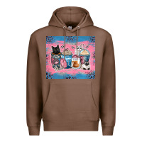 Chestnut cat coffee cups Premium Hoodie - Zillion Design Studio