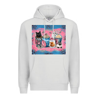 Dove Grey cat coffee cups Premium Hoodie - Zillion Design Studio