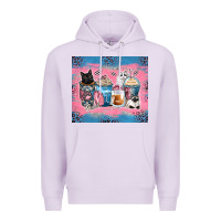 Lilac cat coffee cups Premium Hoodie - Zillion Design Studio