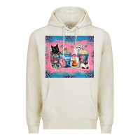 Oatmeal Heather cat coffee cups Premium Hoodie - Zillion Design Studio