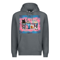 Rock cat coffee cups Premium Hoodie - Zillion Design Studio
