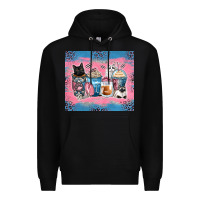 Black cat coffee cups Premium Hoodie - Zillion Design Studio