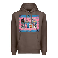 Coffee cat coffee cups Premium Hoodie - Zillion Design Studio