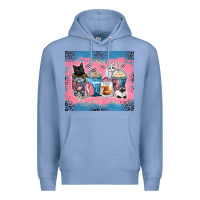 Colony Blue cat coffee cups Premium Hoodie - Zillion Design Studio