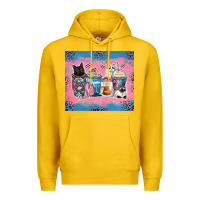 Lemon cat coffee cups Premium Hoodie - Zillion Design Studio