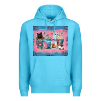 Ocean Blue cat coffee cups Premium Hoodie - Zillion Design Studio