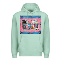 Seafoam cat coffee cups Premium Hoodie - Zillion Design Studio