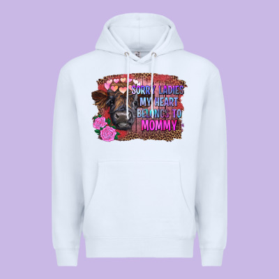 Sorry Ladies My Heart Belongs To Mommy Highland Calf Premium Hoodie Designed By Ranaportraitstore