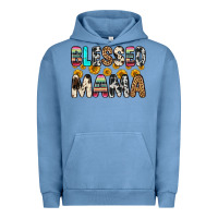 Pigment Pebble Blue blessed mama Urban Hoodie - Zillion Design Studio