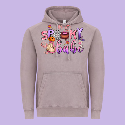 Spooky Babe Vintage Hoodie Designed By Adodesignshop