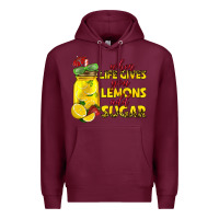 Burgundy when life gives you lemons add sugar Premium Hoodie - texasbilliewilder