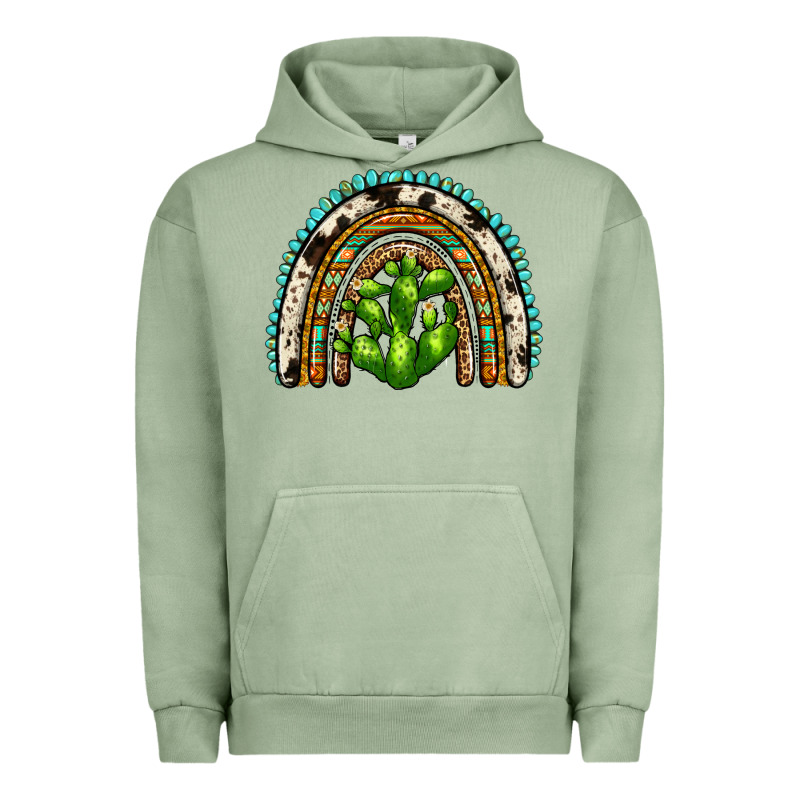 Western Cactus Rainbow Urban Hoodie by Zillion Design Studio | Teevron