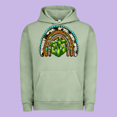 Western Cactus Rainbow Urban Hoodie Designed By Zillion Design Studio