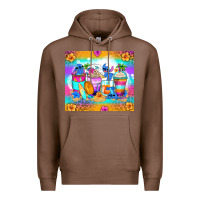Chestnut stitch summer coffee cups Premium Hoodie - Zillion Design Studio