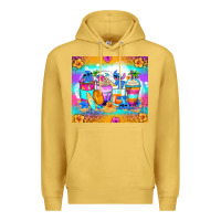 Antique Gold stitch summer coffee cups Premium Hoodie - Zillion Design Studio