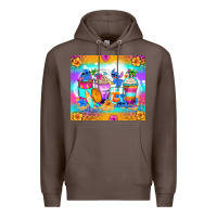 Coffee stitch summer coffee cups Premium Hoodie - Zillion Design Studio