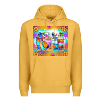 Mustard stitch summer coffee cups Premium Hoodie - Zillion Design Studio