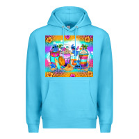 Ocean Blue stitch summer coffee cups Premium Hoodie - Zillion Design Studio