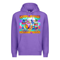 Purple stitch summer coffee cups Premium Hoodie - Zillion Design Studio